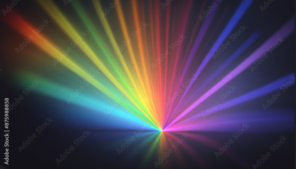 Obraz premium Colored abstract lines of light that visualize the refraction and the spectrum of natural light and its different wavelengths