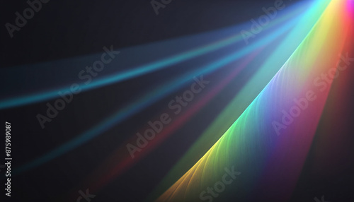 Colored abstract lines of light that visualize the refraction and the spectrum of natural light and its different wavelengths
