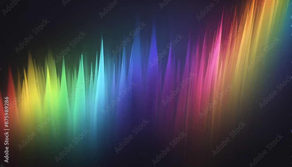 Colored abstract lines of light that visualize the refraction and the spectrum of natural light and its different wavelengths Colored abstract lines of light that visualize the refraction and the spectrum of natural light and its different wavelengths