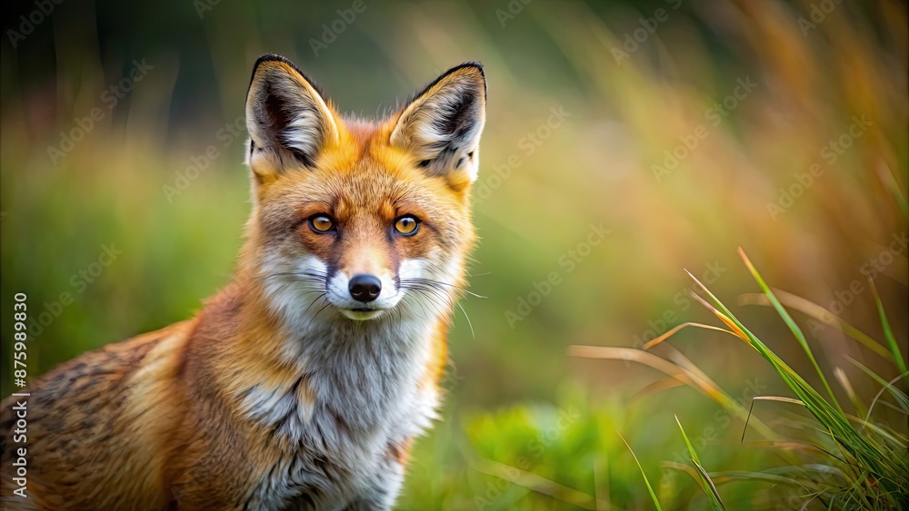 Sly and cunning fox in natural habitat, wildlife, furry, predator, forest, cunning, clever, sly, mammal, red fur, nature Sly and cunning fox in natural habitat, wildlife, furry, predator, forest, cunning, clever, sly, mammal, red fur, nature