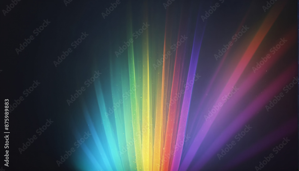 Colored abstract lines of light that visualize the refraction and the spectrum of natural light and its different wavelengths Colored abstract lines of light that visualize the refraction and the spectrum of natural light and its different wavelengths
