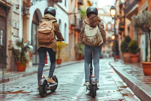 Electric Scooter Sightseeing in Small City