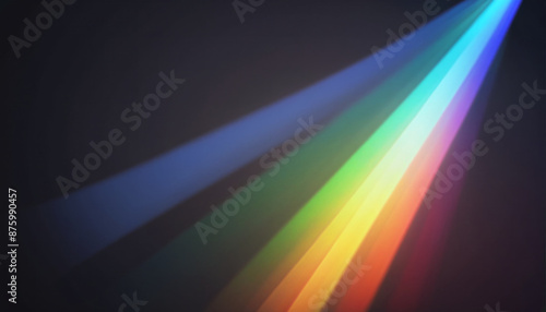 Colored abstract lines of light that visualize the refraction and the spectrum of natural light and its different wavelengths photo