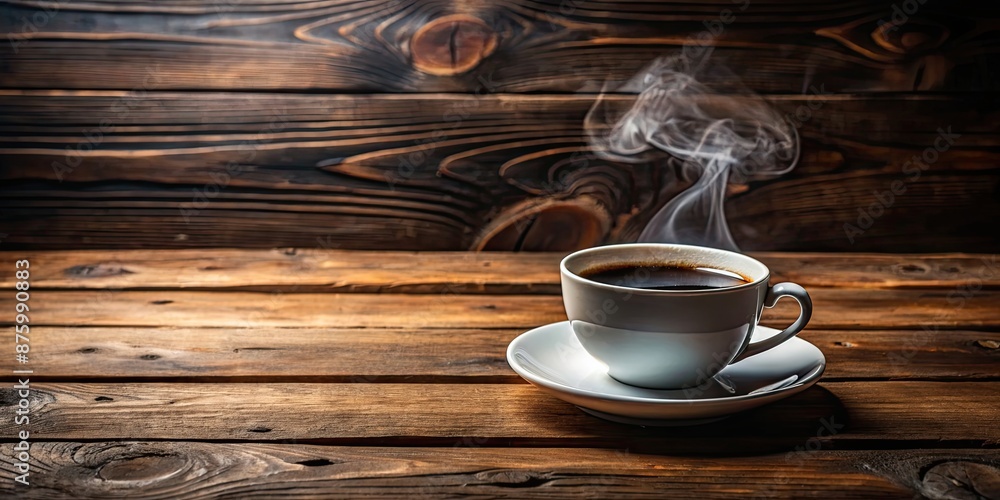 Steaming cup of black coffee on a rustic wooden table, coffee, mug, drink, beverage, caffeine, hot, steam, morning, brown Steaming cup of black coffee on a rustic wooden table, coffee, mug, drink, beverage, caffeine, hot, steam, morning, brown