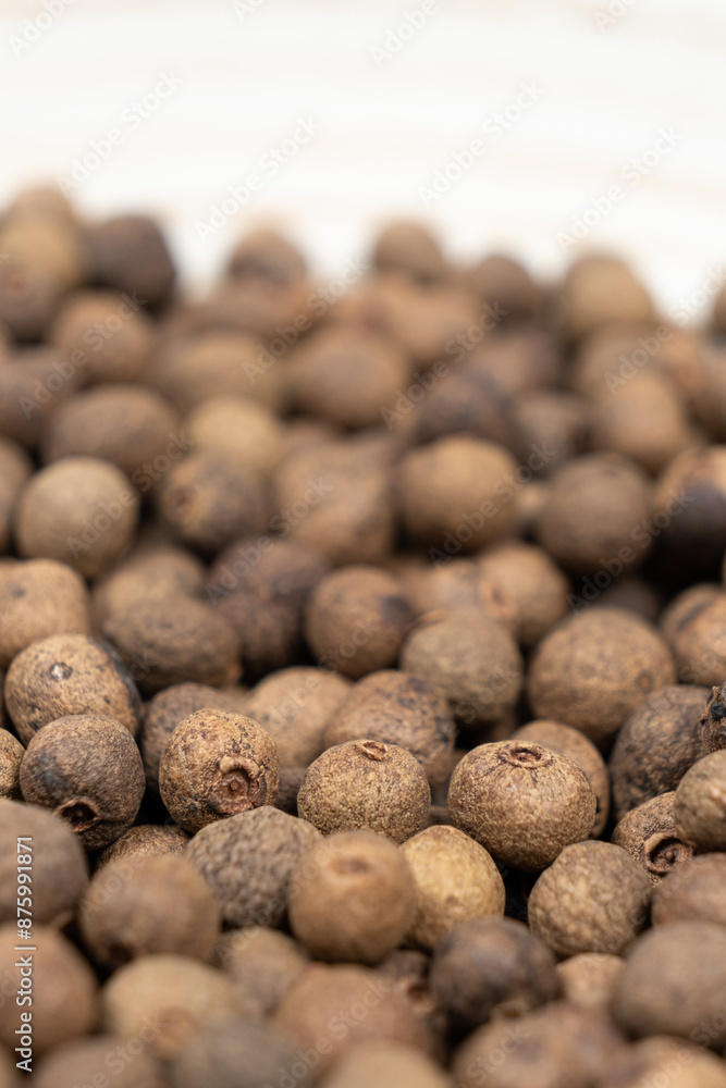 Macro photography of black peppercorns, hot spice Macro photography of black peppercorns, hot spice