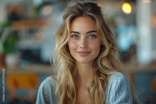 Wallpaper Mural Focused Businesswoman in Professional Setting Torontodigital.ca