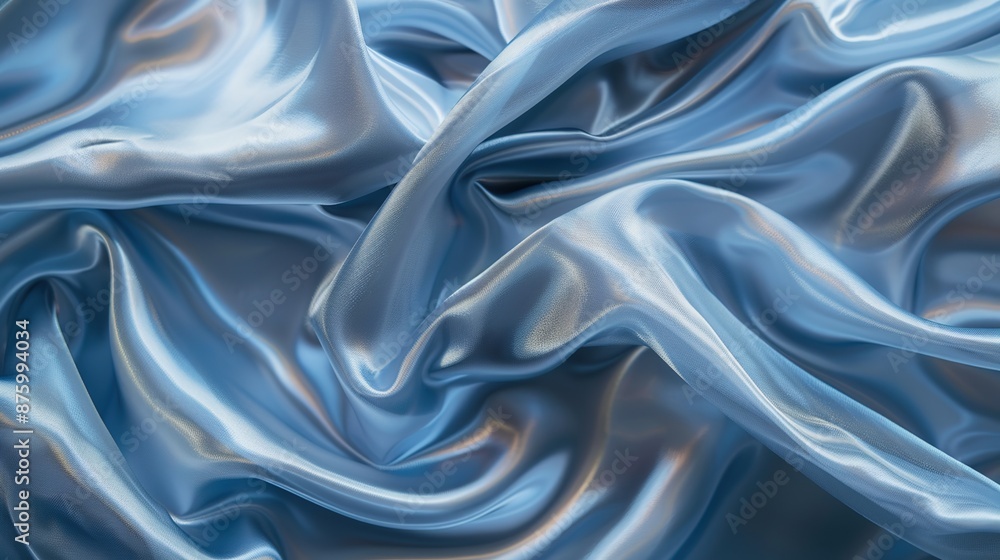 Fototapeta premium Elegant Crumpled Silk Fabric with Glossy Finish Close-up View