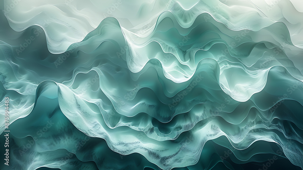 Obraz premium Innovative Blue-Green AI Canvas: Empty Space for Creative Exploration