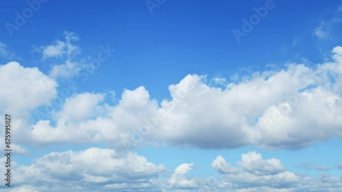 Time lapse of beautiful blue sky with white clouds