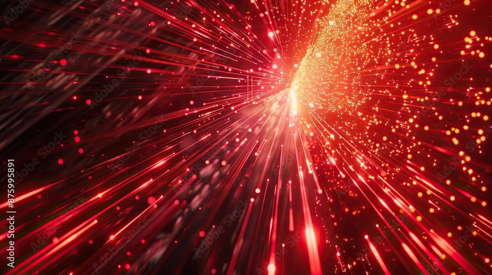 3D Render red Rays of Light 3D Render red Rays of Light