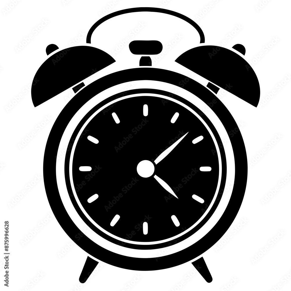 Ringing alarm clock silhouette vector illustration Ringing alarm clock silhouette vector illustration