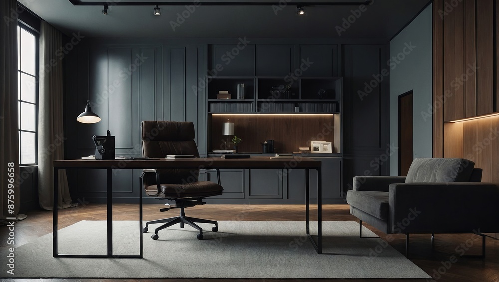 Minimalist office workspace with sleek design Minimalist office workspace with sleek design