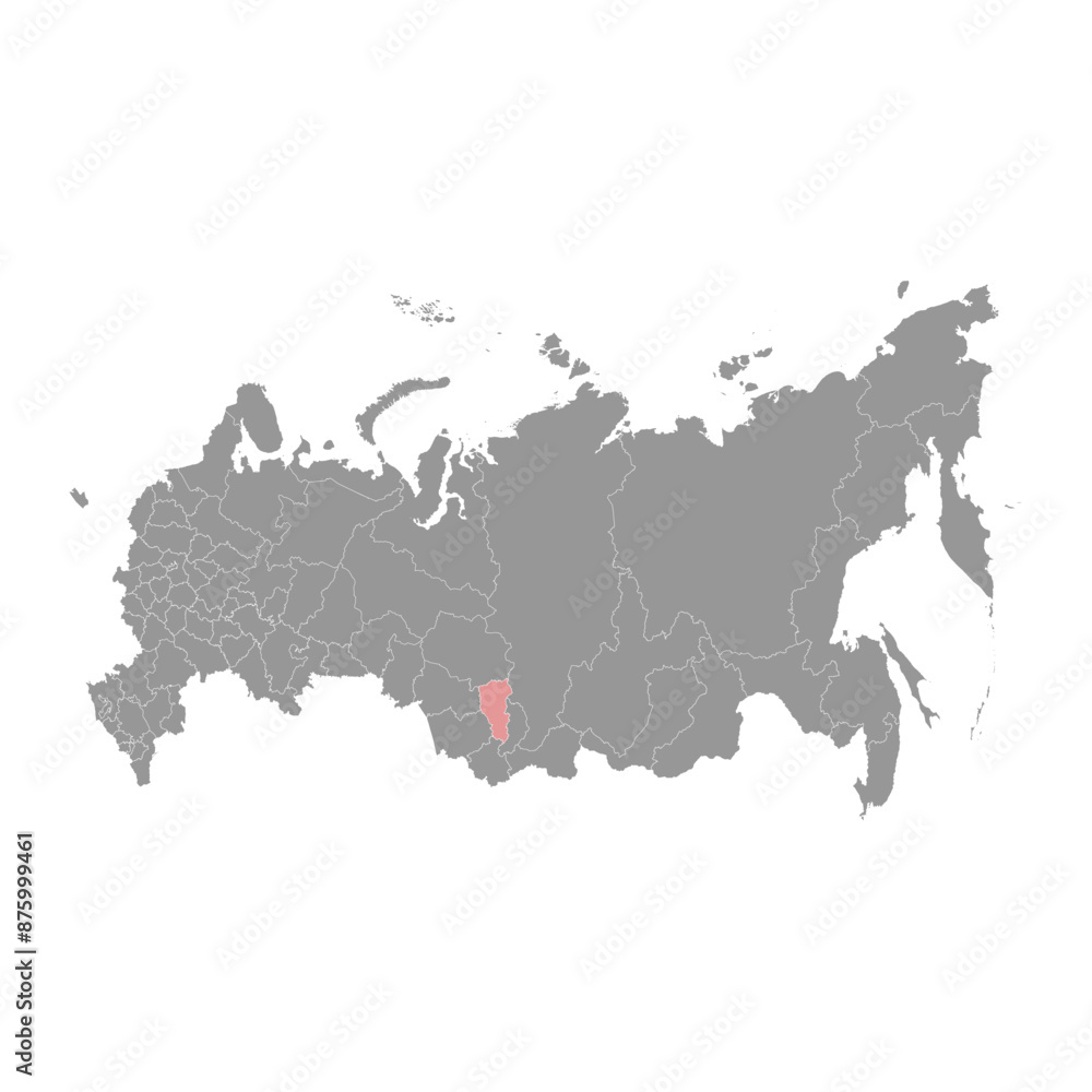 Kemerovo Oblast map, administrative division of Russia. Vector illustration. Kemerovo Oblast map, administrative division of Russia. Vector illustration.
