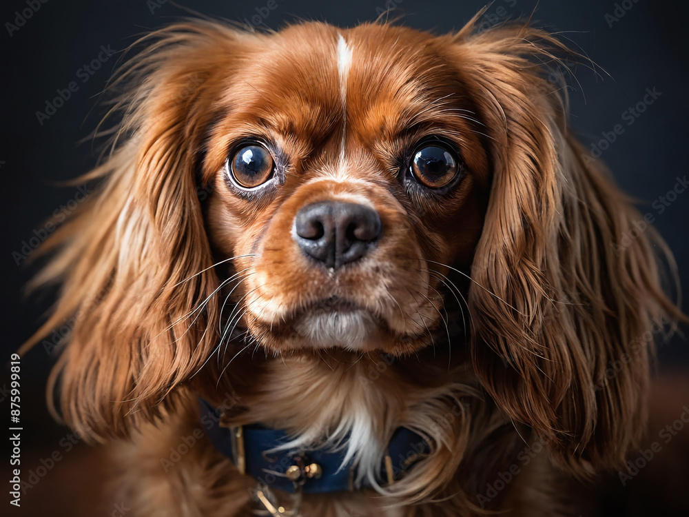 Close up portrait of a cavalier king charles spaniel dog Close up portrait of a cavalier king charles spaniel dog