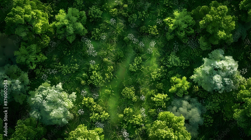 Spring forest with the green leaves Spring forest with the green leaves