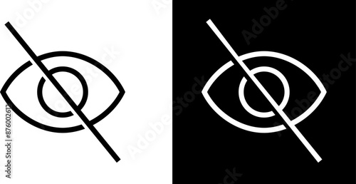 No eye icon set. hidden vector. invisible icon.	