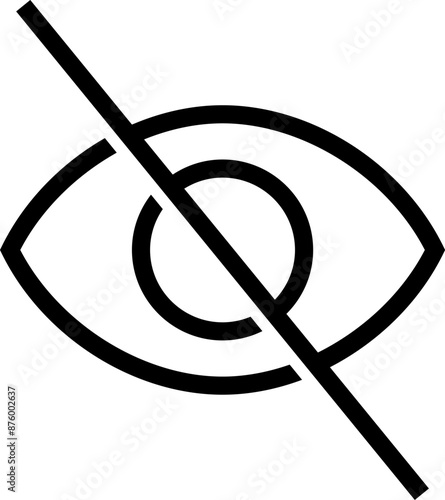 No eye icon, hidden vector, invisible icon.	