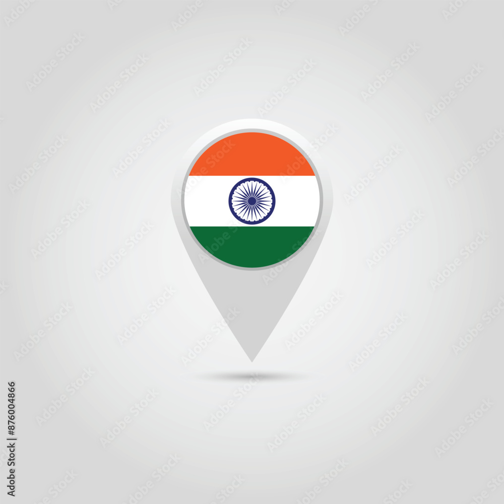 Fototapeta premium India flag map navigation design vector illustration.