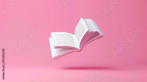 An open book floating in the air