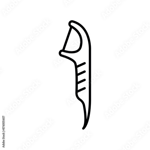 Dental floss line black icon