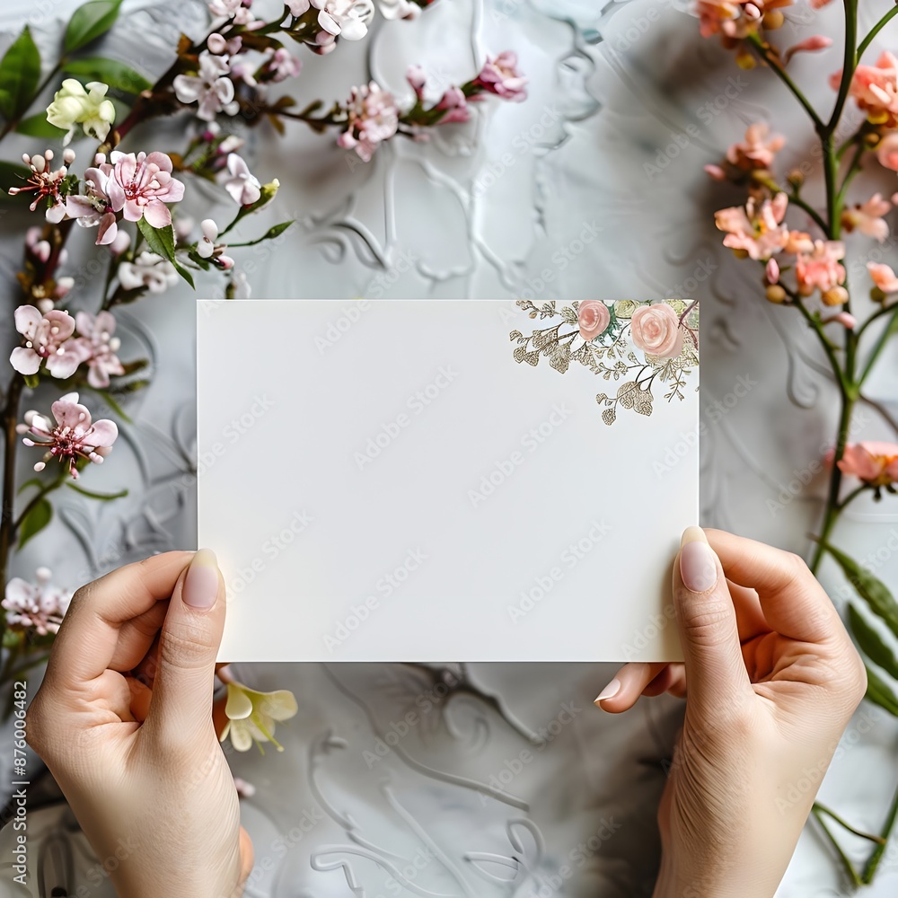 Mockup black inivitation wedding generative AI Mockup black inivitation wedding generative AI