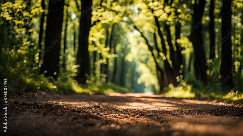 Fototapeta premium Small road in the forest, Generative AI