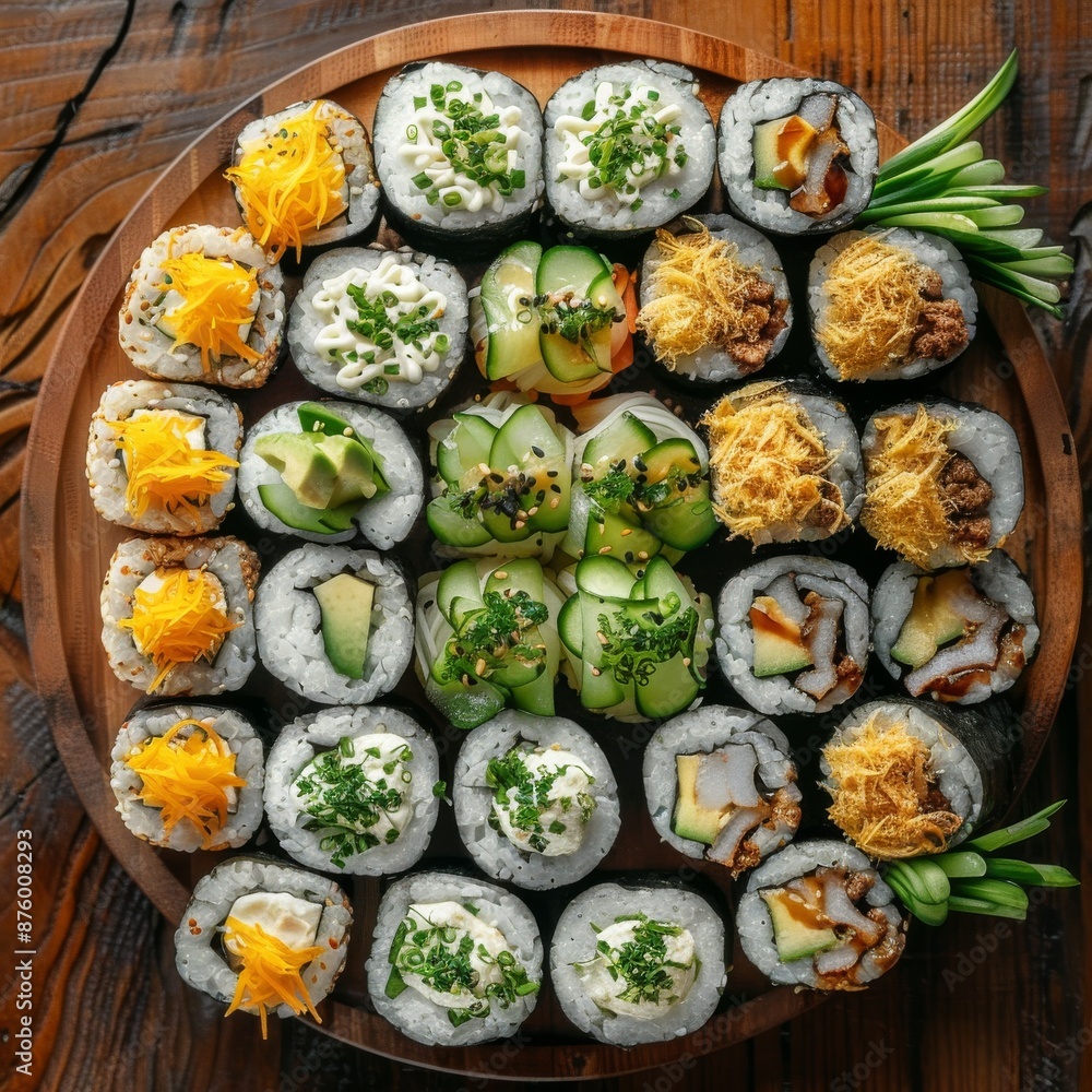 Big sushi set, seafood rolls, asian food collection, assorted rolls and nigiri susi, japanise maki sushi Big sushi set, seafood rolls, asian food collection, assorted rolls and nigiri susi, japanise maki sushi