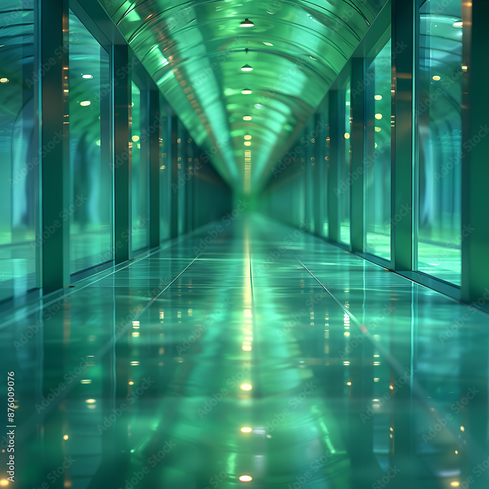 Fototapeta premium Stylized Cyber Security Blueprint - Abstract Blue-Green Design