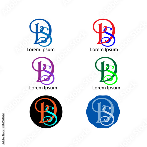 Fotografie set of icons, emblem style, DS logo set, interlock letters