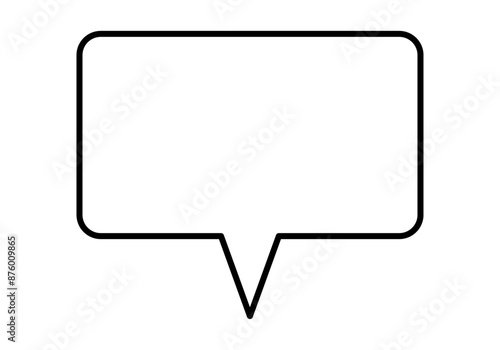 Icono negro de bocadillo o burbuja de hablar vacío