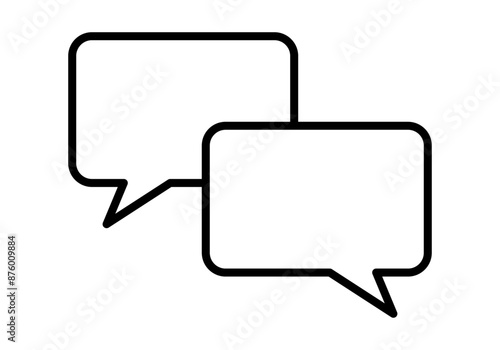 Icono negro de dos bocadillos o burbujas de hablar en una conversación