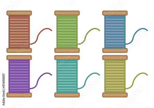 Hoja de iconos de ovillos de hilo de varios colores