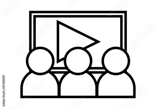 Icono negro de personas viendo un vídeo