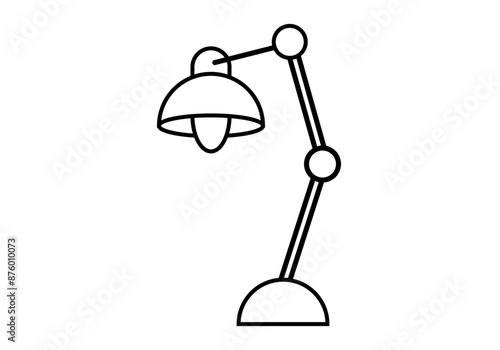 Icono negro de lámpara de estudio en fondo blanco
