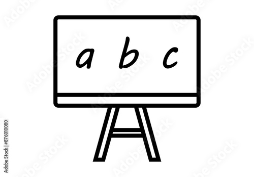 Icono negro de pizarra con letras a, b y c