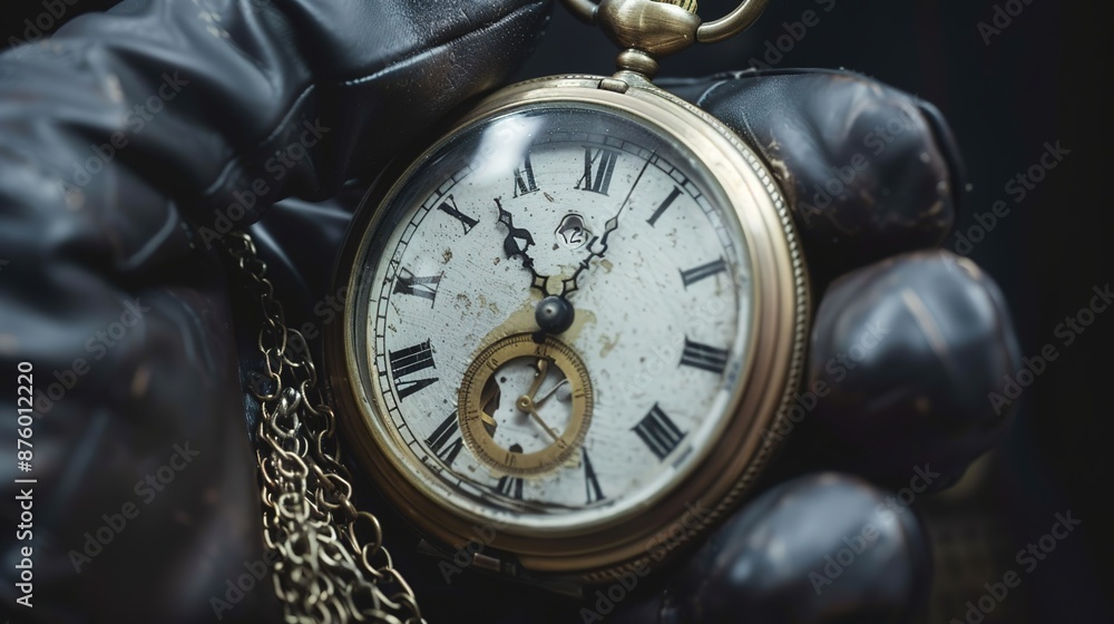 Antique Pocket Watch Close-Up at the Stroke of Midnight Antique Pocket Watch Close-Up at the Stroke of Midnight