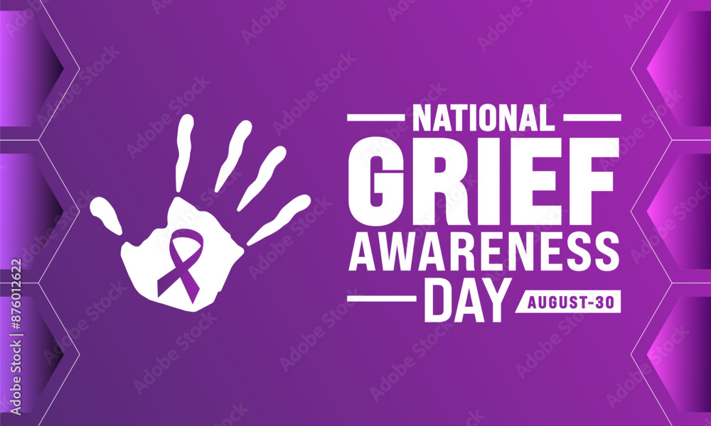 National Grief Awareness Day background banner template. Holiday concept. background, banner, placard, card, and poster design template with text inscription and standard color. vector illustration National Grief Awareness Day background banner template. Holiday concept. background, banner, placard, card, and poster design template with text inscription and standard color. vector illustration