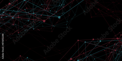 Abstract futuristic neural network concept design background. Connected cells with links and dots for connection structure pattern background. Molecules technology with polygonal shapes