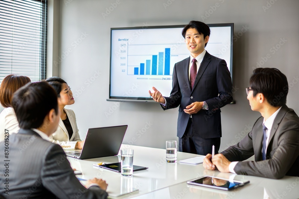 Asian Business Leader Presenting in Boardroom
Asian Business Leader Presenting in Boardroom