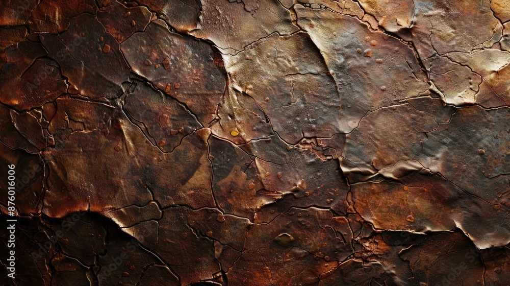 Close-up of Cracked Brown Surface Close-up of Cracked Brown Surface
