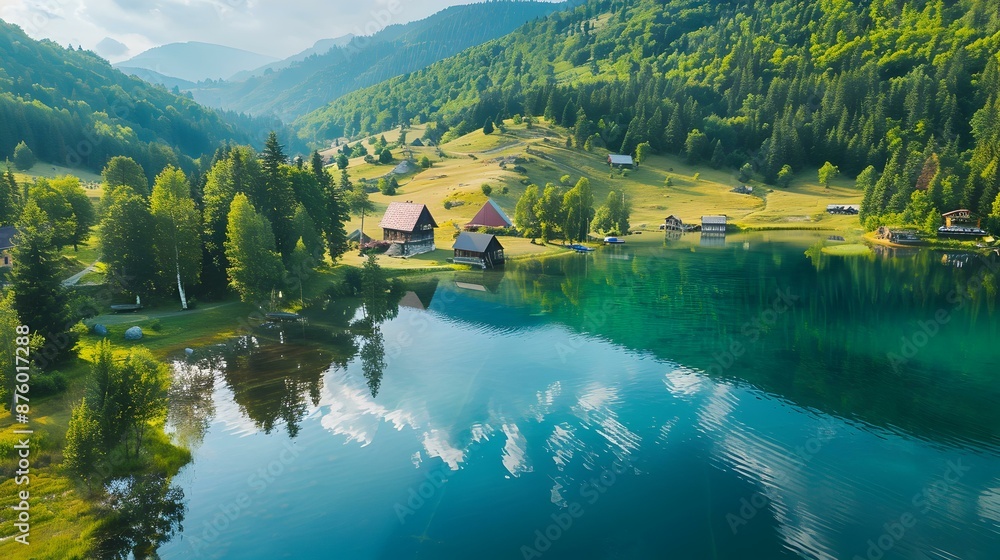 Mountain lake in summer with crystal clear water img Mountain lake in summer with crystal clear water img