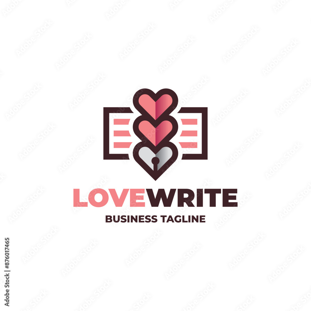 Obraz premium love writer logo vector