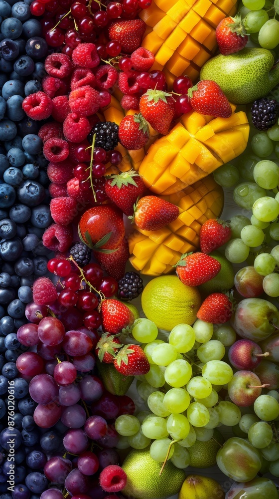 Kinds of Berries in Full Frame with Top View Kinds of Berries in Full Frame with Top View