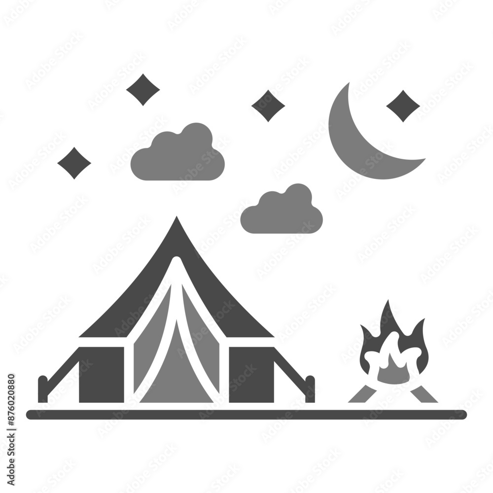 Night camp Icon Night camp Icon