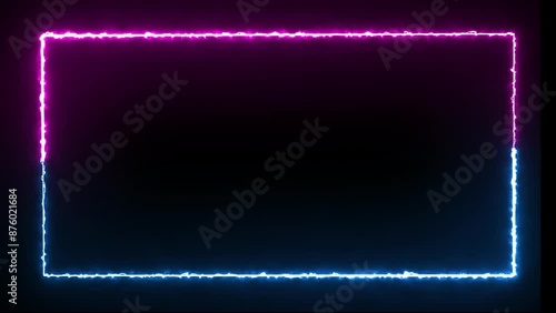Neon face cam overlay animation with transparent background for twitch and live stream  photo