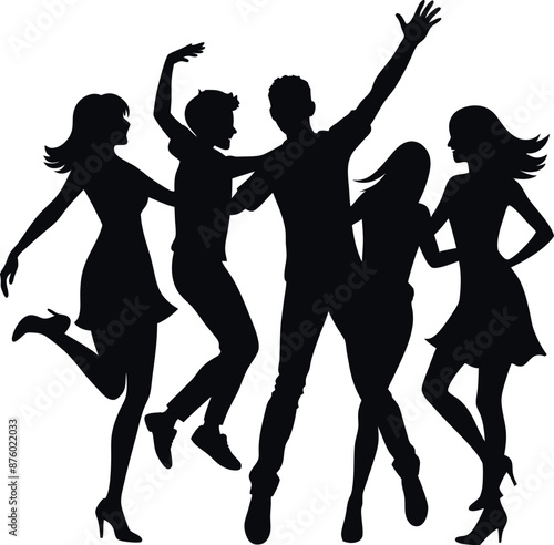 friendship day silhouette vector 
