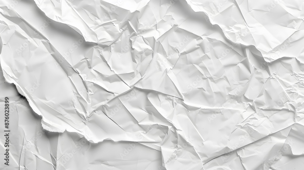 Fototapeta premium White paper sheet texture background with crumpled wrinkled and rough pattern, empty blank paper page material for any design. 