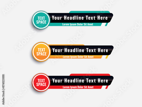 Lower third vector design. Lower third banner Bars. Streaming Video. Breaking, Sport News channel.