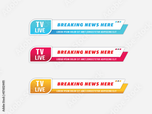 colorful lower thirds set template vector. modern, simple, clean design style.Lower third vector design .