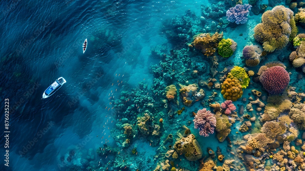 Naklejka premium A coral reef in a tropical picture